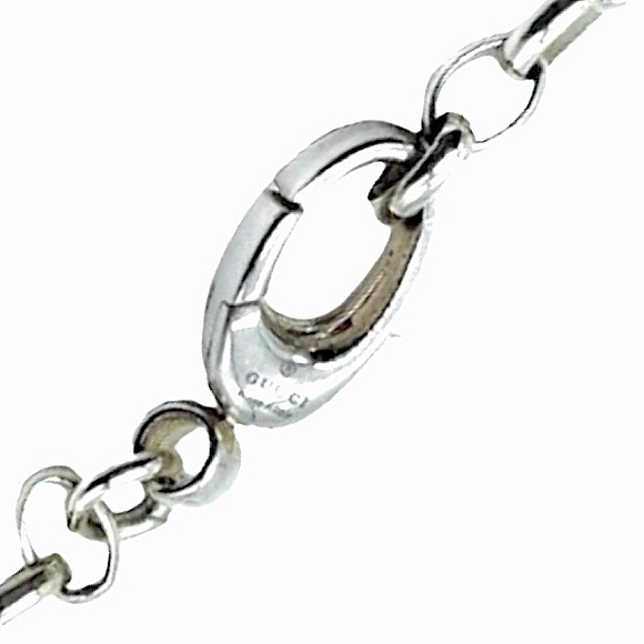 GUCCI Interlinked GG Sterling Silver Pedant on Open Link Chain 21 inches long - Picture 8 of 10